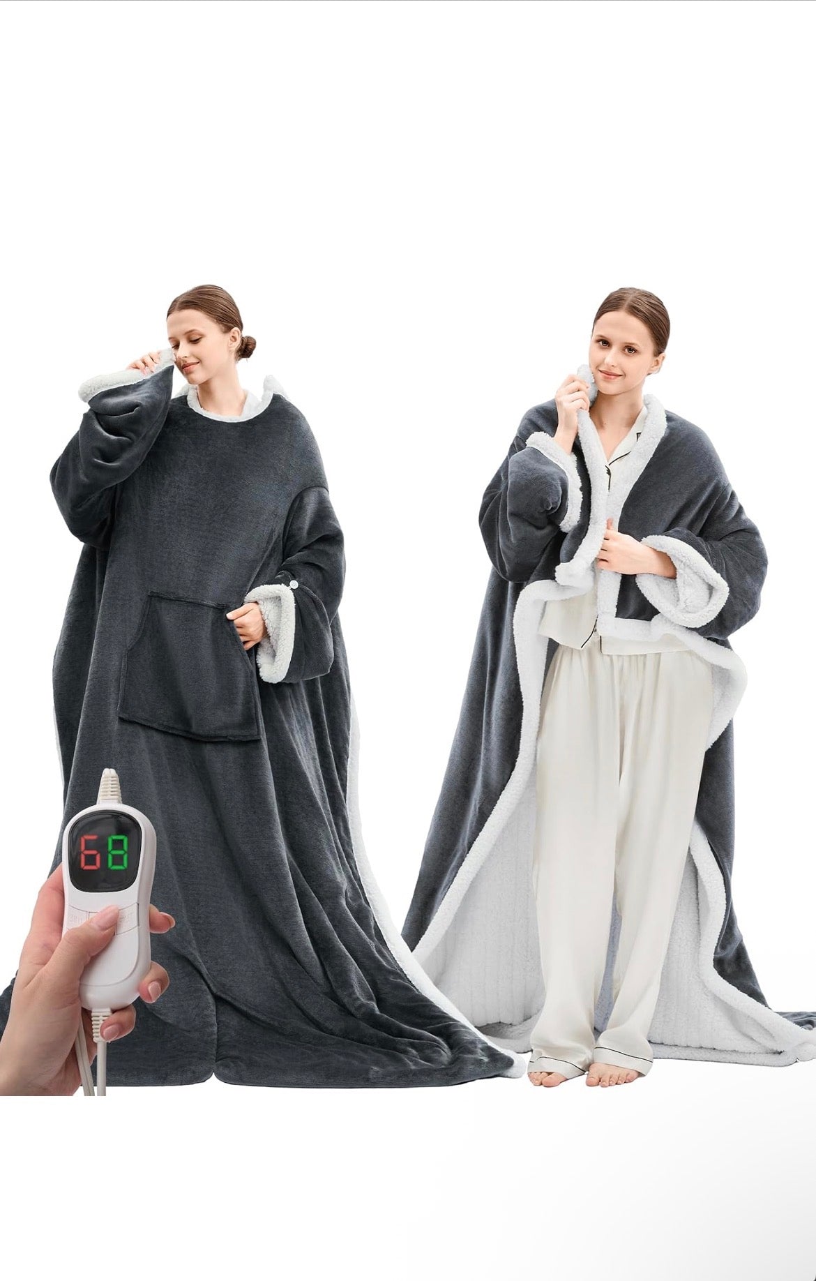 Grey heated robe