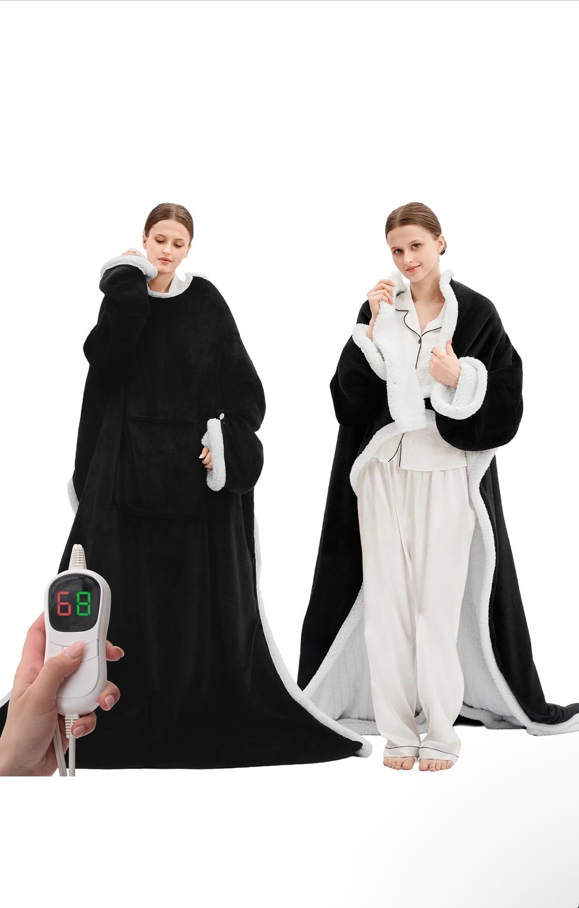 Black heated robe